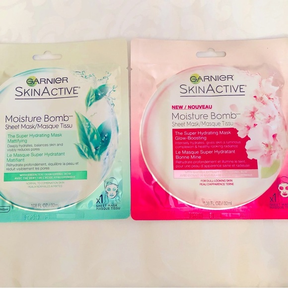 👀4/$25 Garnier 2 SkinActive Super Hydrating & Glow-Boosting Sheet Masks - Picture 1 of 7
